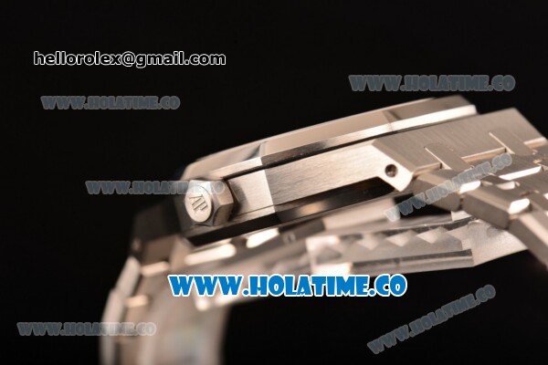 Audemars Piguet Royal Oak 41 MM Clone AP Calibre 3120 Automatic Steel Case/Bracelet with White Dial and Stick Markers - 1:1 Original (JF) - Click Image to Close